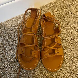 Madewell Brown Lace Up Gladiator Sandals
